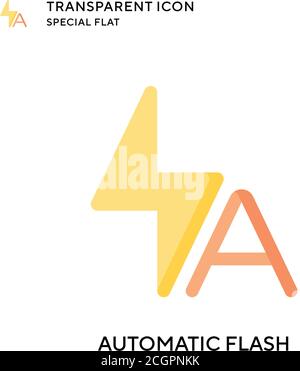 Automatic flash vector icon. Flat style illustration. EPS 10 vector. Stock Vector