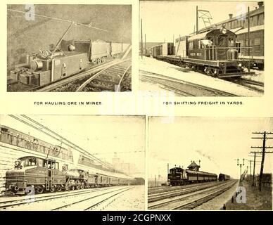 . The Street railway journal . TJgZZ Principal Offices, Schenectady, N. Y. JSZSfSZ* FOREIGN DEPARTMENT—Schenectady, N. Y.; 44 Broad Street, New York City, and 83 Cannon Street, London, E. C. FOR GREAT BRITAIN AND IRELAND—The British Thomson-Houston Co., Ltd., Rugby and 83 Cannon Street, London, E. C.FOR ALL CANADIAN BUSINESS—Canadian General Electric Co., Ltd., Toronto, Ontario, Canada. 022 74 STREET RAILWAY JOURNAL General Electric Company Electric Locomotives Large Power in Limited Space.. FOR HEAVY FREIGHT SERVICE. FOR HIGH SPEED PASSENGER SERVICE. Every General Electric Locomotiveis built Stock Photo