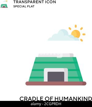 Cradle of humankind vector icon. Flat style illustration. EPS 10 vector. Stock Vector