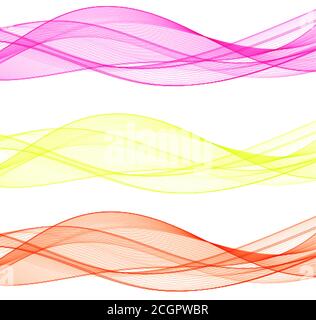 Abstract Colored Wave Set Flow Colorful Wave. eps 10 Stock Vector