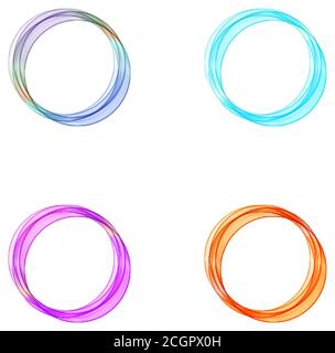 Geometric shapes background. Multicolored set of transparent circles. Colorful abstract waves, swirls. eps 10 Stock Vector