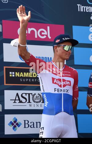 Senigallia, Italy, 12 Sep 2020, VAN DER POEL Mathieu (NED) - ALPECIN - FENIX - miglio giovane, maglia bianca della corsa during 6^ Tappa Castelfidardo - Senigallia, Cycling Tirreno Adriatico - Credit: LM/Roberto Bartomeoli/Alamy Live News Stock Photo