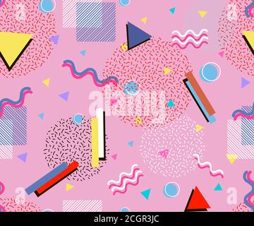 90s patterns with old-fashioned retro stuff with vhs game and cassette, skates, candy canes, sneakers and old audio cassette. Can be used in the desig Stock Vector