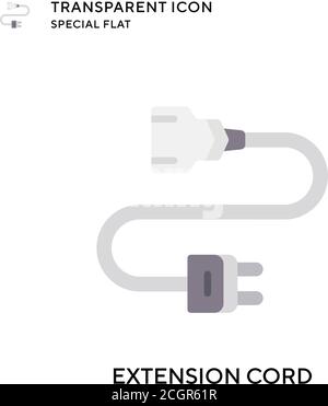Extension cord vector icon. Flat style illustration. EPS 10 vector. Stock Vector