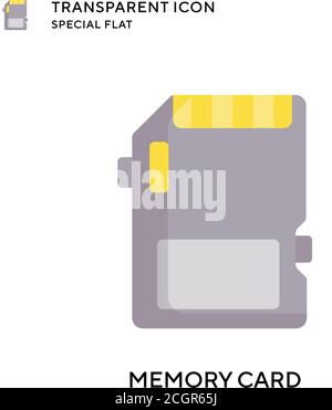 Memory card vector icon. Flat style illustration. EPS 10 vector. Stock Vector