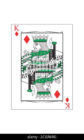 The beautiful card of the king of diamonds in classic style. Stock Vector