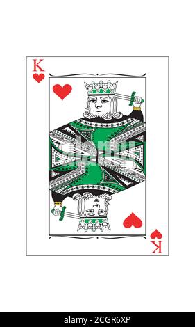 The beautiful card of the king of hearts in classic style. Stock Vector