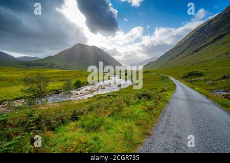 View of  Glen Etive, Highland Region, Scotland, Uk