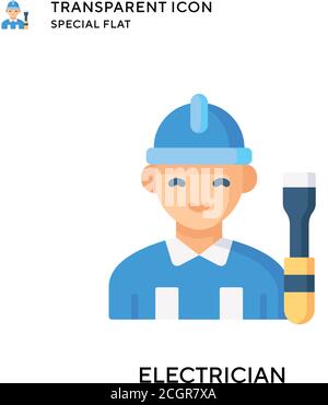 Electrician vector icon. Flat style illustration. EPS 10 vector. Stock Vector