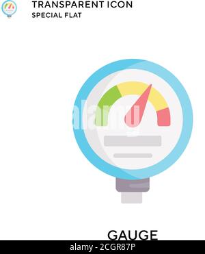 Gauge vector icon. Flat style illustration. EPS 10 vector. Stock Vector