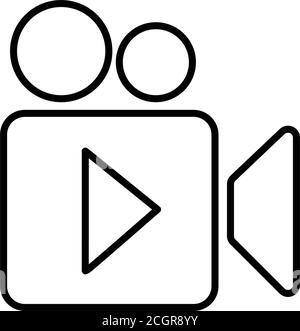 Video camera play icon camera line isolated on white Stock Vector