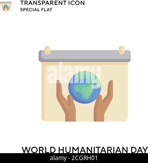 World humanitarian day vector icon. Flat style illustration. EPS 10 vector. Stock Vector