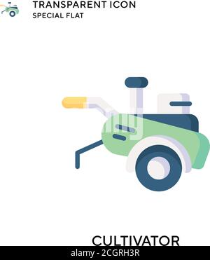 Cultivator vector icon. Flat style illustration. EPS 10 vector. Stock Vector