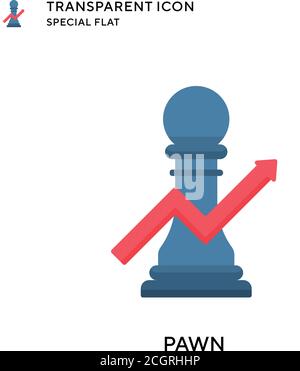 Pawn vector icon. Flat style illustration. EPS 10 vector. Stock Vector