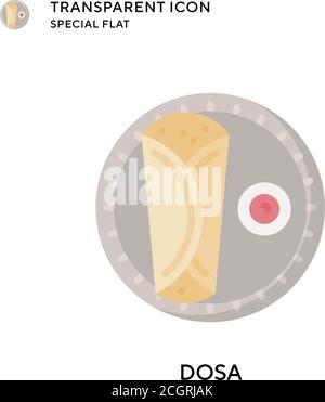 Dosa vector icon. Flat style illustration. EPS 10 vector. Stock Vector