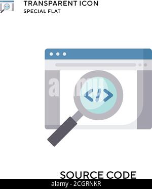 Source code vector icon. Flat style illustration. EPS 10 vector. Stock Vector