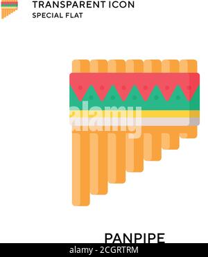 Panpipe vector icon. Flat style illustration. EPS 10 vector. Stock Vector