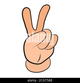 Vector of a hand with a victory gesture Stock Vector