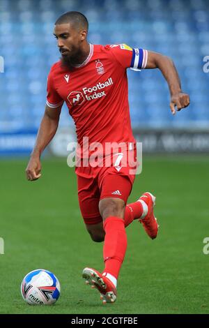 London, UK. 12th Sep, 2020. Lewis Grabban of Nottingham Forest in action during the game. EFL Skybet Championship match, Queens Park Rangers v Nottingham Forest at The Kiyan Prince Foundation Stadium, Loftus Road in London on Saturday 12th September 2020. this image may only be used for Editorial purposes. Editorial use only, license required for commercial use. No use in betting, games or a single club/league/player publications. pic by Steffan Bowen/Andrew Orchard sports photography/Alamy Live news Credit: Andrew Orchard sports photography/Alamy Live News Stock Photo