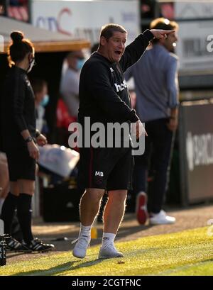 West Ham United head coach Olli Harder after the final whistle during ...