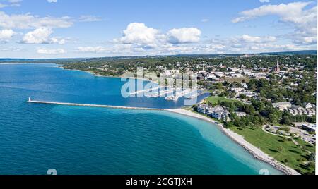 Aerial view of Petoskey Stock Photo