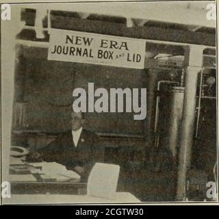 . Railway master mechanic [microform] . Exhibit of the Watson-Stlllman Co. T- Walbank visiting Mr. Morrison of the Mason Regulator Co.in booth of latter company. July, 1909. RAILWAY MASTER MECHANIC 281. S. J. Johnson and the New Era journal box and lid .with whichhe has been so successfully identified. Jenkins Brothers. New York. N. Y—Valves; 96 packnig;pump valves: gasket tubing; discs; Sellers injectors and Graberautomatic water gage. Represented by A. C. Langston, H. D.Gordon. Frank Martin, B. J. Neely and Chas. Wick. Johns-Manville Company. H. W., New York, N. Y. Joliet Railway Supply Comp Stock Photo