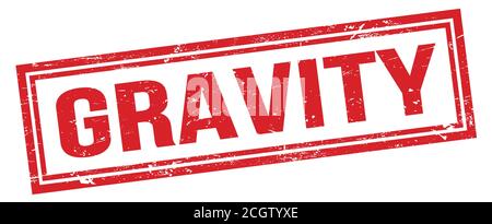 GRAVITY red grungy rectangle stamp sign. Stock Photo