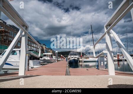 Greystones Harbour Marina. Entrance. View from the inside. Stock Photo