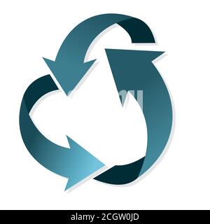 Arrows in a circle one after another.  Stock Vector