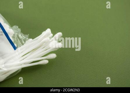 Plastic Sticks With White Cotton For Ear Cleaning And Other