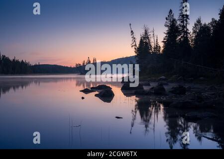 Sunset on Backcountry Lake Stock Photo