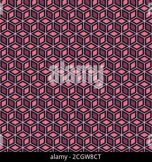 Isometric Cubes Seamless Vector Pattern - Repeating ornament for textile, wraping paper, fashion etc. Stock Vector