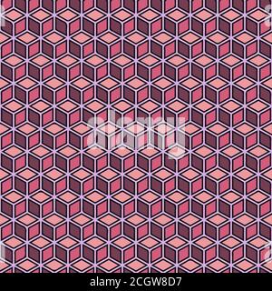 Isometric Cubes Seamless Vector Pattern - Repeating ornament for textile, wraping paper, fashion etc. Stock Vector