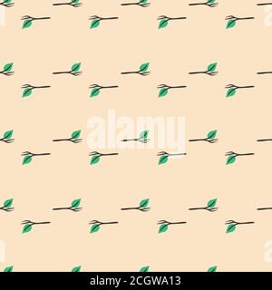 rows of branches seamless vector pattern Stock Vector