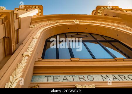 BARI, ITALY - SEPTEMBER 1, 2020: light is enlightening Margherita theater in Bari Stock Photo