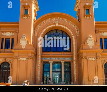 BARI, ITALY - SEPTEMBER 1, 2020: light is enlightening Margherita theater in Bari Stock Photo