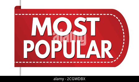 Most popular banner design on white background, vector illustration Stock Vector