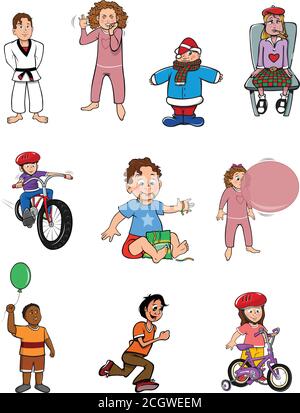 cartoon vector illustration of a boys girls collection II Stock Vector