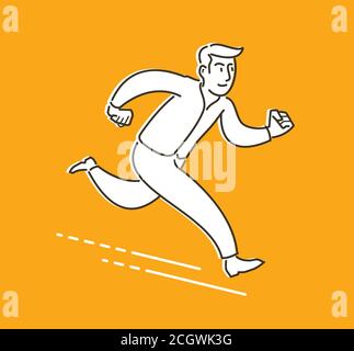 Businessman running. Business concept Stock Vector