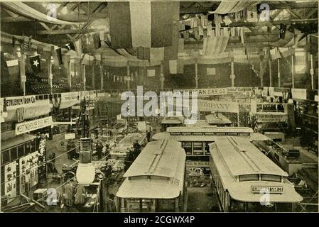 . The street railway review . cribed in the Review, distributedpamphlets, and its representative explained fully the line of businesspursued. Berry Brothers, Detroit, Mich., displayed a variety of samples ofvarnishes for car work. The exhibit was in charge of L. M. Combs,resident manager. D. C. Sweet, Springfield, Mass., showed two samples of his wheelgrinding machine which has recently been fully illustrated anddescribed in the Review. It will be remerfibered that this machineis driven by the car motor and grinds the wheels without removingthem from the car. The machine was shown with wheels Stock Photo