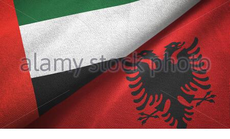 Two States Flags Of Albania And United Arab Emirates High Quality Business Background 3d Illustration Stock Photo Alamy