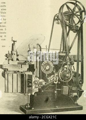 . American engineer and railroad journal . ng is shown an in-teresting variable-speed motor-drive upon a milling machinebuilt by the Cincinnati Milling Machine Company. The motor,a type N multiple-voltage Bullock motor, is mounted upon abracket at the rear of the headstock and is geared direct tothe spindle. handling 2,500 cars per day. The plant is at Ashtabula, Ohio.This arrangement consists of three long tracks holding 30,33 and 46 cars, two short tracks used for heavy repairs holding12 cars each and one short track holding 14 cars for loadingand unloading material. The short tracks are loc Stock Photo