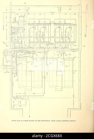 . The Street railway journal . anel is a three-pole double-throw switch,with fuses for motor-driven blowers. Next, thereis a blank panel for the a. c. side of another rotary,and it will have similar instruments, with the ex-ception of blower switches. The next panel is forthe d. c. side of the rotary, and contains a 1200-amp. M. K. circuit breaker, main switch, rotaryfield rheostat, Thomson recording wattmeter andan illuminated dial 1000 ammeter. The circuitbreaker has a low-voltage release coil, whichoperates also in connection with speed-limit-ing switch on converter. The two followingd. c. Stock Photo
