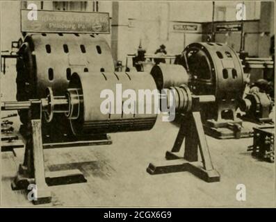 . The street railway review . rom single anddouble voltage circuits; switchboard apparatus, am-meters, voltmeters, wattmeters, synchroscopes, powerfactor meters, circuit-breakers and switches, manyof them electrically operated; portable instruments; instruments ofprecision; potential regulators, and innumerable other forms ofauxiliary apparatus and instruments. The alternating current, se-ries wound, single phase crane motors, similar in type and generalconstruction to the single phase railway motors exhibited in theTransportation Building, and the new Westinghouse unit switchsystem of multipl Stock Photo