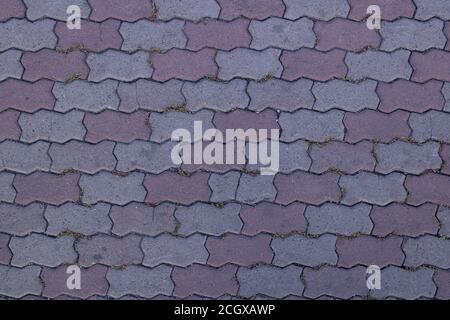 Clay colored paving slabs, according to the type of pavement.Backgrounds and textures. Stock Photo