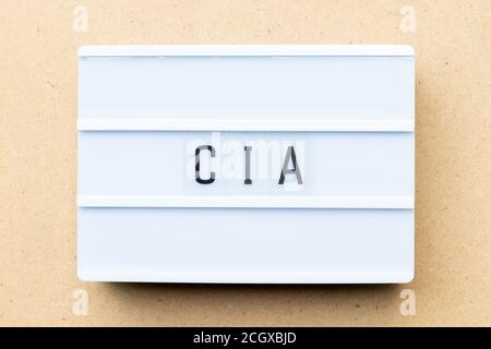 White lightbox with word CIA (abbreviation of certified internal auditor) on wood background Stock Photo