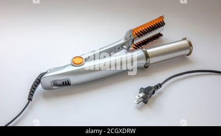 Hair styling electrical appliance with North American-style plug Stock Photo