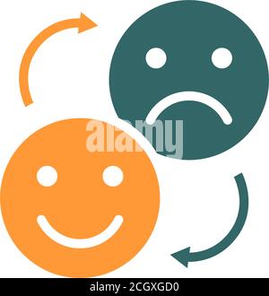 Positive and negative emoji colored icon. Level of satisfaction, good ...