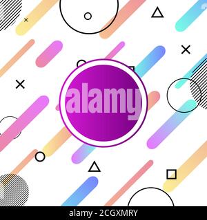 Abstract colorful shapes compositions background with memphis style, stock vector Stock Vector