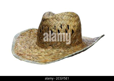 Straw Hat On White Background Stock Photo